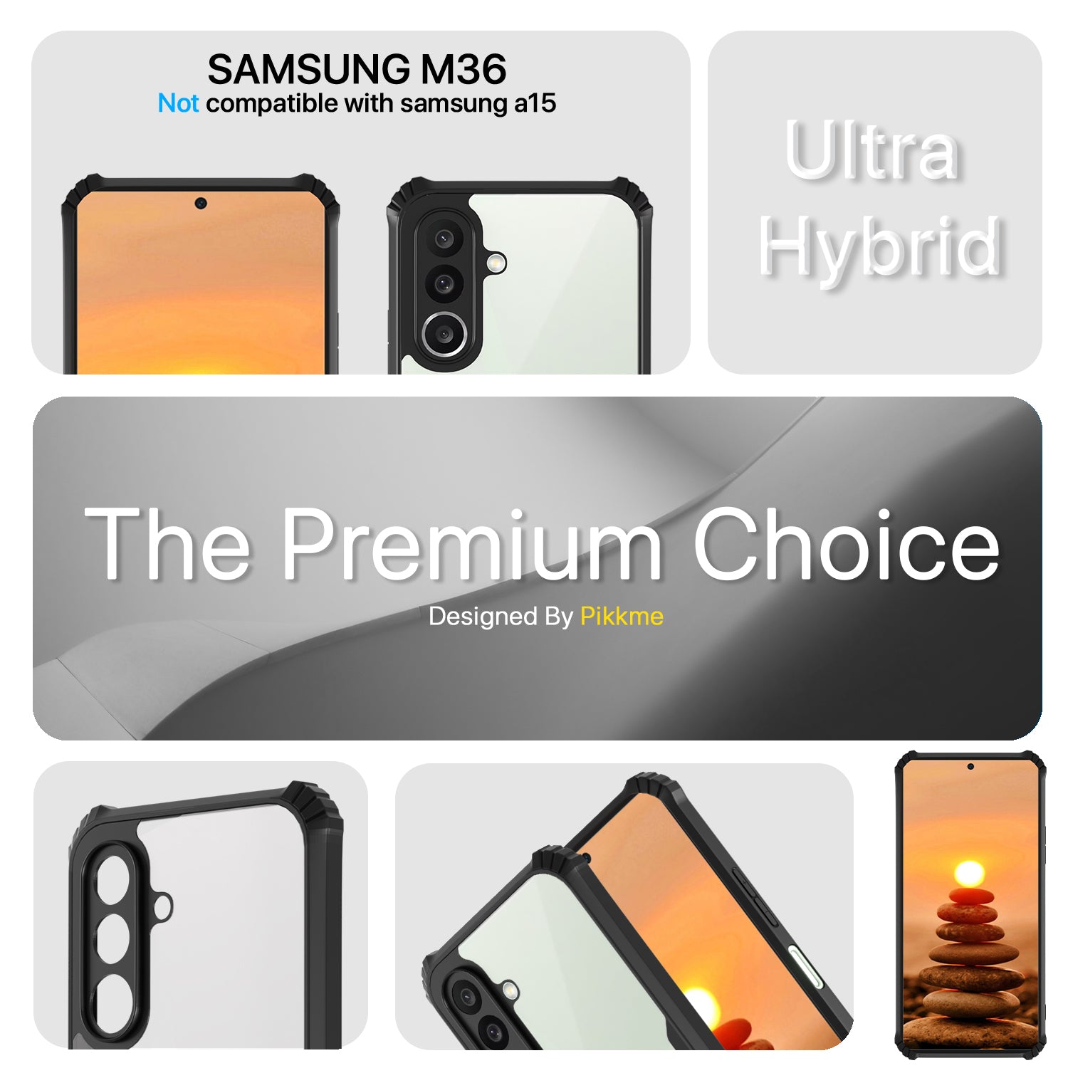 Samsung M36 5G Eagle phone cover in black by Pikkme – photo 2