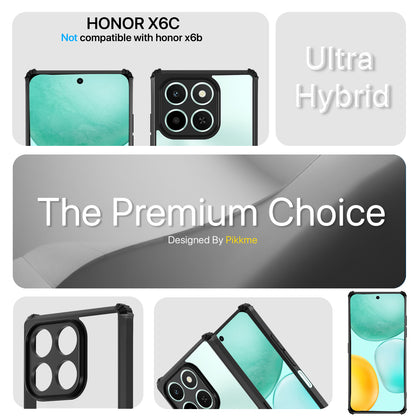 Pikkme Honor X6C Shockproof Eagle Clear Transparent Back Cover (Black)