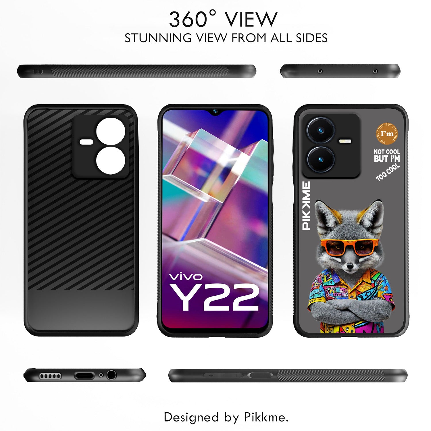 Pikkme Grey Wolf Swag  Vivo Y22 Nim2 Back Cover (Design 01)