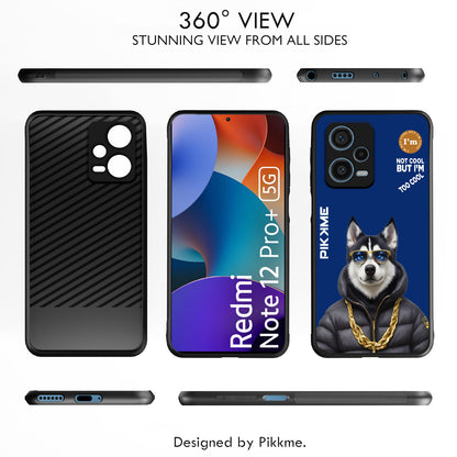 Pikkme Back Cover Pc Tpu + Printed Cool Funky Stylish Blue Dog Swag Raised Edges Camera Protection |Bumper Case For Redmi Note 12 Pro Plus (Design 08)