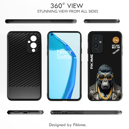 Pikkme Back Cover Pc Tpu + Printed Cool Funky Stylish Black Gorilla Swag Raised Edges Camera Protection |Bumper Case For OnePlus 9 (Design 07)