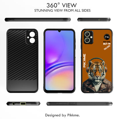 Pikkme Back Cover Pc Tpu + Printed Cool Funky Stylish Brown Tiger Swag Raised Edges Camera Protection |Bumper Case For Samsung Galaxy A05 (Design 09)