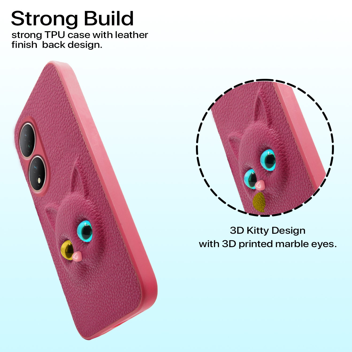 Pikkme Vivo Y100 Kitty Back Cover (Pink)