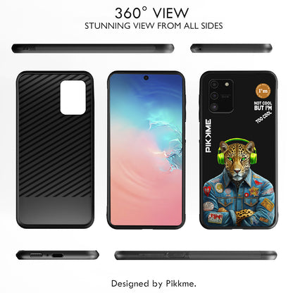 Pikkme Back Cover Pc Tpu + Printed Cool Funky Stylish Black Leopard Swag Raised Edges Camera Protection |Bumper Case For Samsung Galaxy S10 Lite (Design 03)