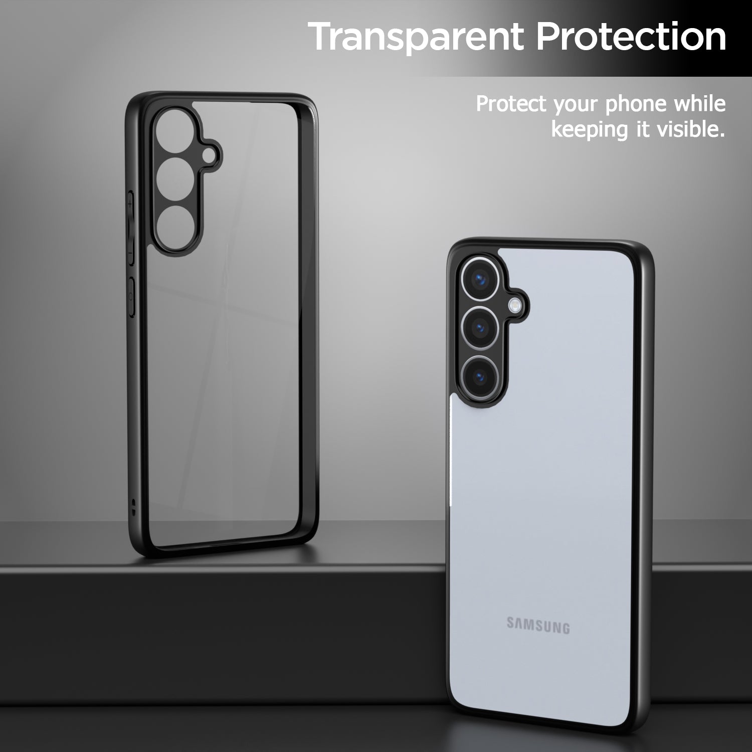 Pikkme Samsung Galaxy S24 Plus 5G Eagle 2 Shockproof Crystal Clear Sleek Hybrid Armor Back cover (Black)