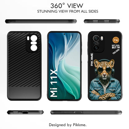 Pikkme Back Cover Pc Tpu + Printed Cool Funky Stylish Black Leopard Swag Raised Edges Camera Protection |Bumper Case For Xiaomi 11X (Design 04)