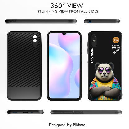 Pikkme Back Cover Pc Tpu + Printed Cool Funky Stylish Black Panda Swag Raised Edges Camera Protection |Bumper Case For Redmi 9A (Design 05)