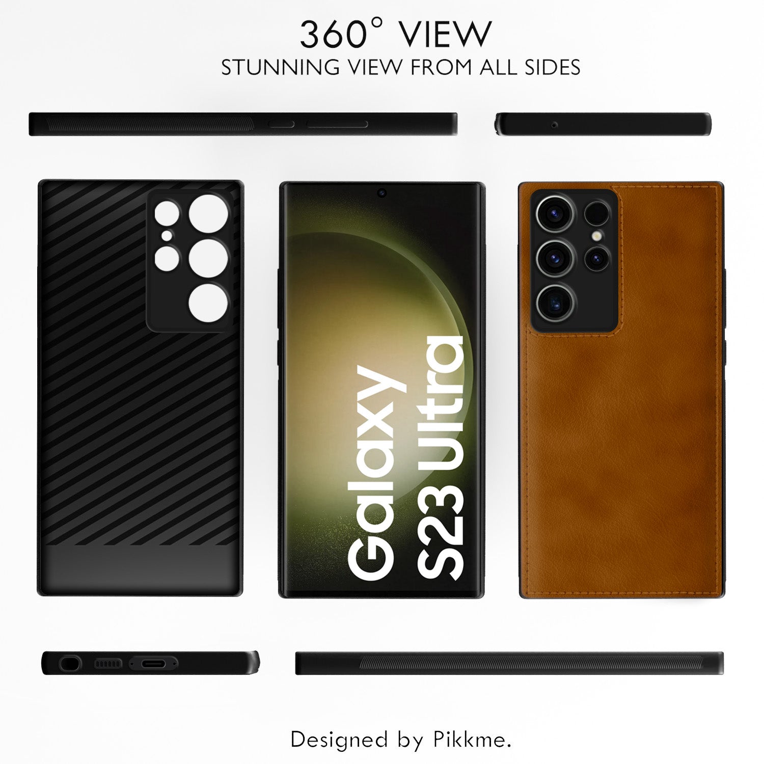 Pikkme Samsung Galaxy S23 Ultra 5G Leatherback Back Case | Brown