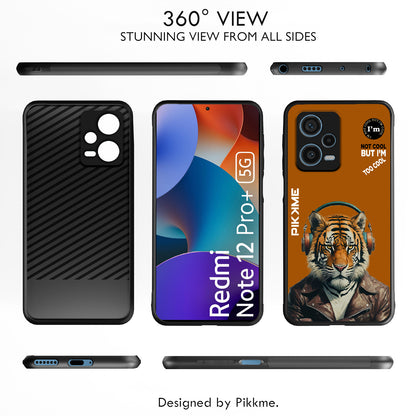 Pikkme Back Cover Pc Tpu + Printed Cool Funky Stylish Brown Tiger Swag Raised Edges Camera Protection |Bumper Case For Redmi Note 12 Pro Plus (Design 09)