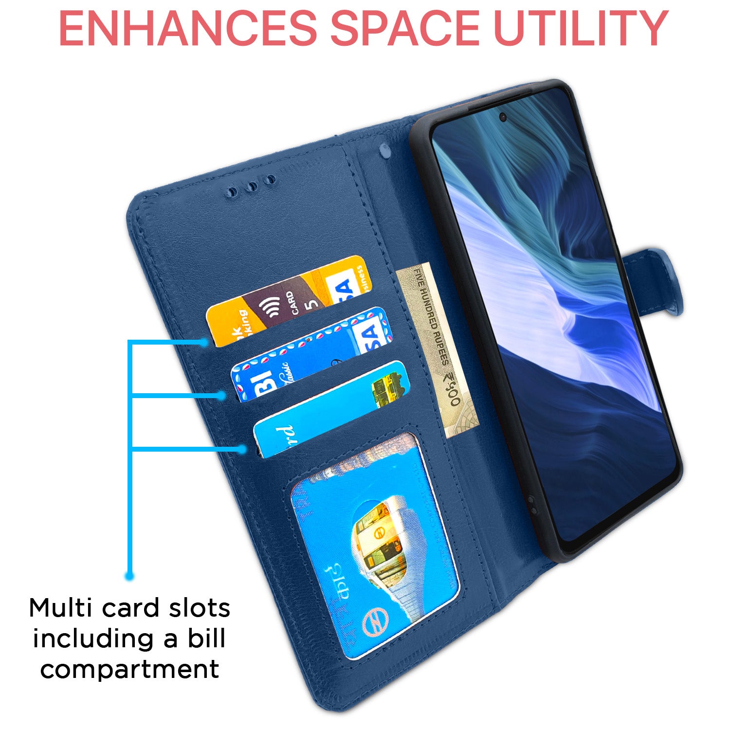 Pikkme Infinix Note 10 Vintage Flip Cover (Blue)