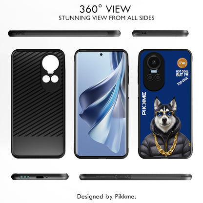 Pikkme Back Cover Pc Tpu + Printed Cool Funky Stylish Blue Dog Swag Raised Edges Camera Protection |Bumper Case For Oppo Reno 11 Pro 5G (Design 08)