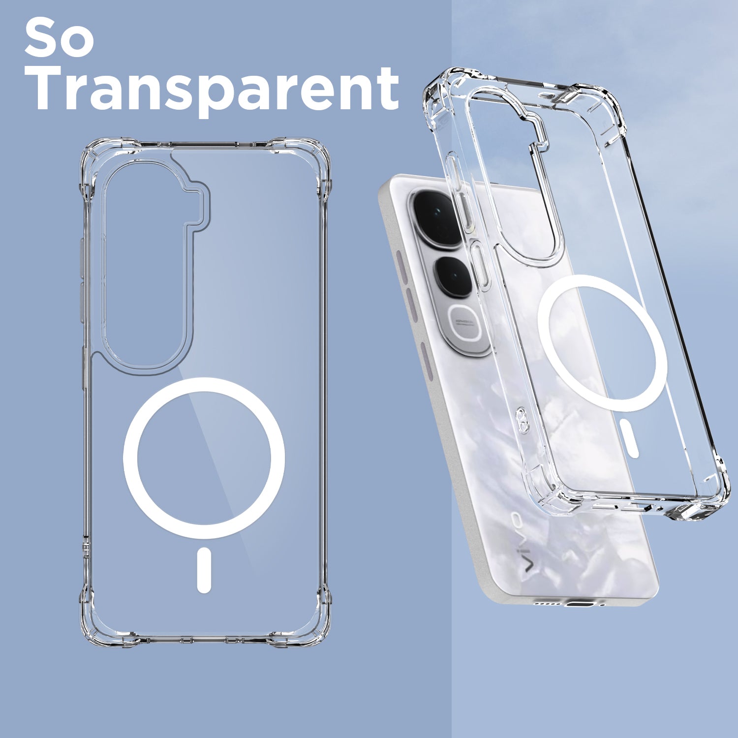 Transparent mag-safe mobile back cover for Vivo Y400 5G – Pikkme – photo 2