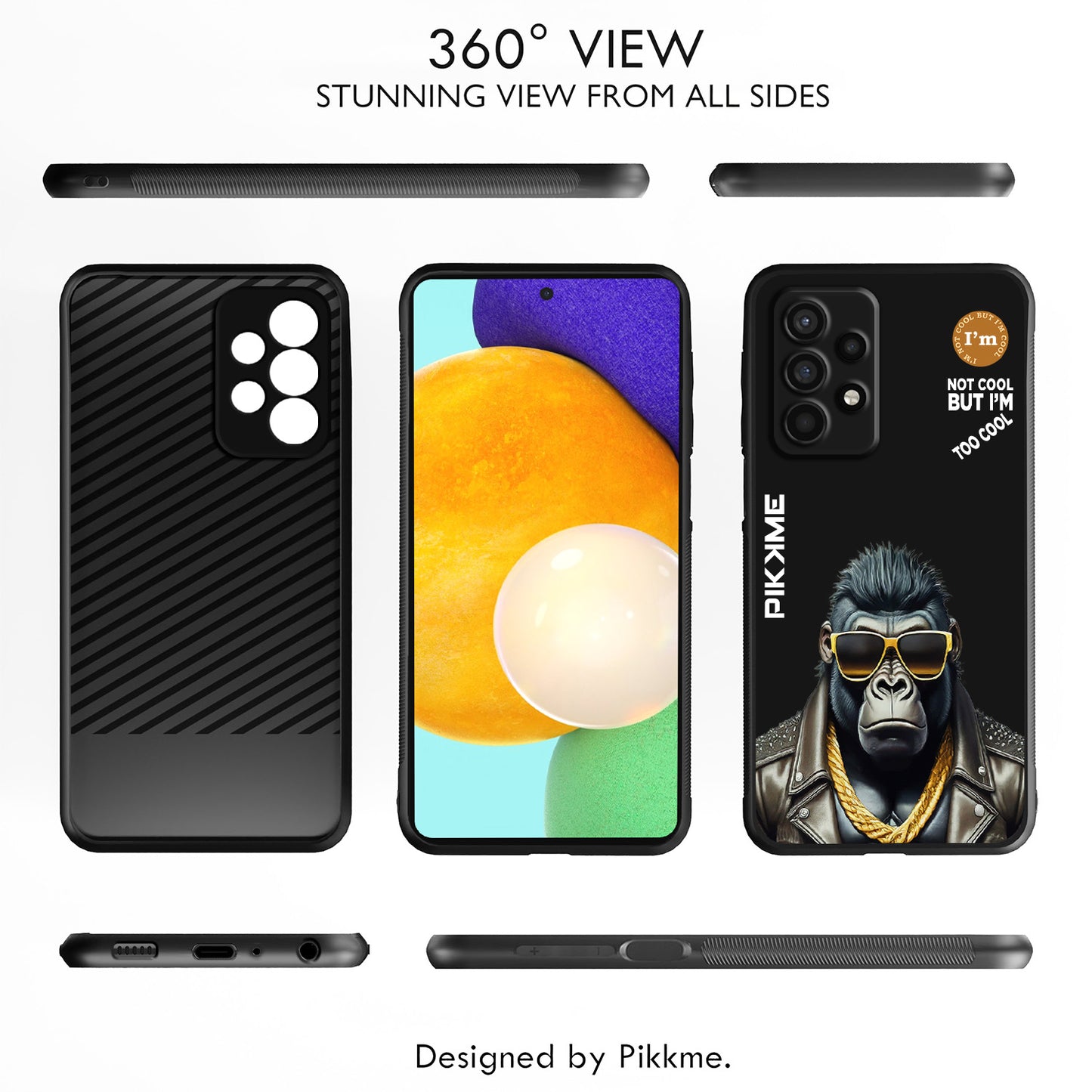 Pikkme Back Cover Pc Tpu + Printed Cool Funky Stylish Black Gorilla Swag Raised Edges Camera Protection |Bumper Case For Samsung Galaxy A13 4G (Design 07)