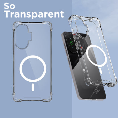 Pikkme Poco F7 5G Mag-Safe Shockproof PC + TPU Back Cover (Transparent)