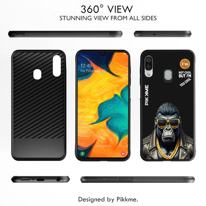 Pikkme Back Cover Pc Tpu + Printed Cool Funky Stylish Black Gorilla Swag Raised Edges Camera Protection |Bumper Case For Samsung Galaxy A30 (Design 07)