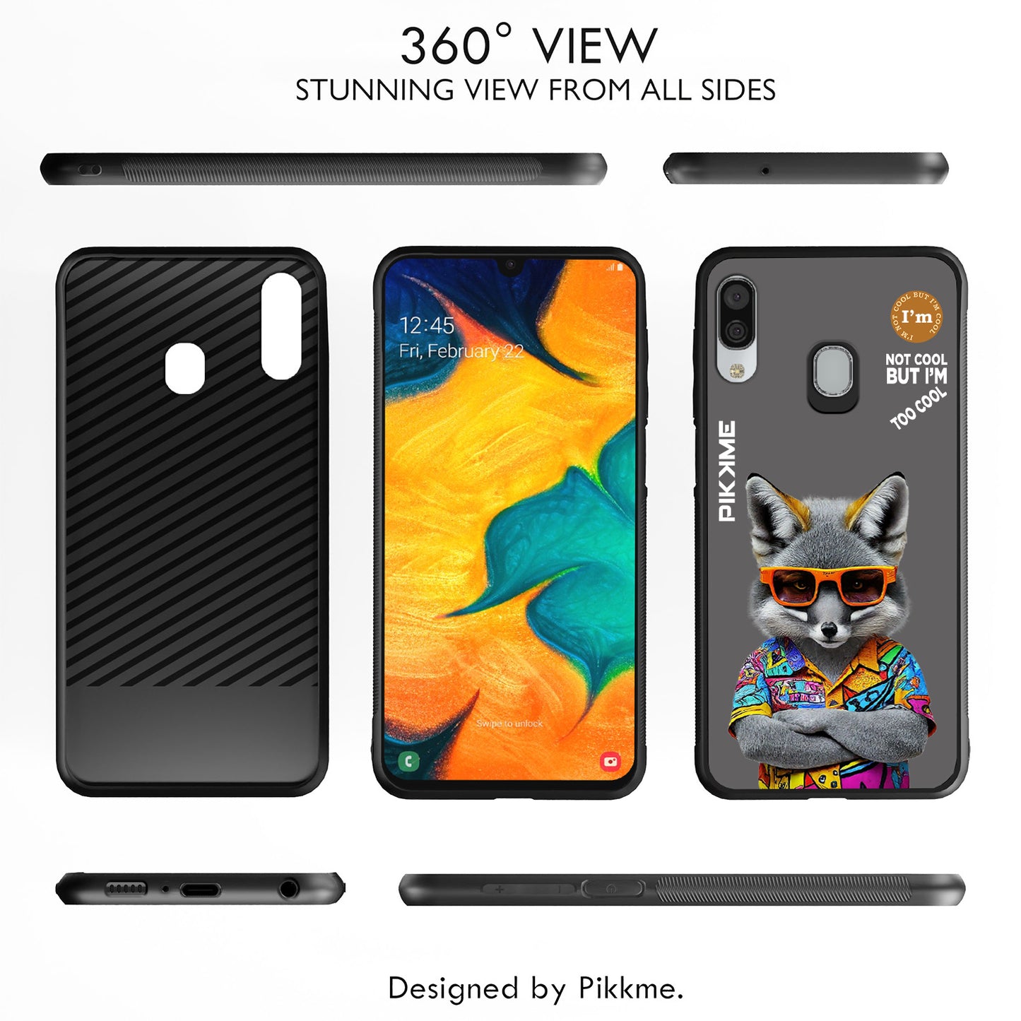 Pikkme Back Cover Pc Tpu + Printed Cool Funky Stylish Grey Wolf Swag Raised Edges Camera Protection |Bumper Case For Samsung Galaxy A30 (Design 01)