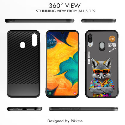 Pikkme Back Cover Pc Tpu + Printed Cool Funky Stylish Grey Wolf Swag Raised Edges Camera Protection |Bumper Case For Samsung Galaxy A30 (Design 01)