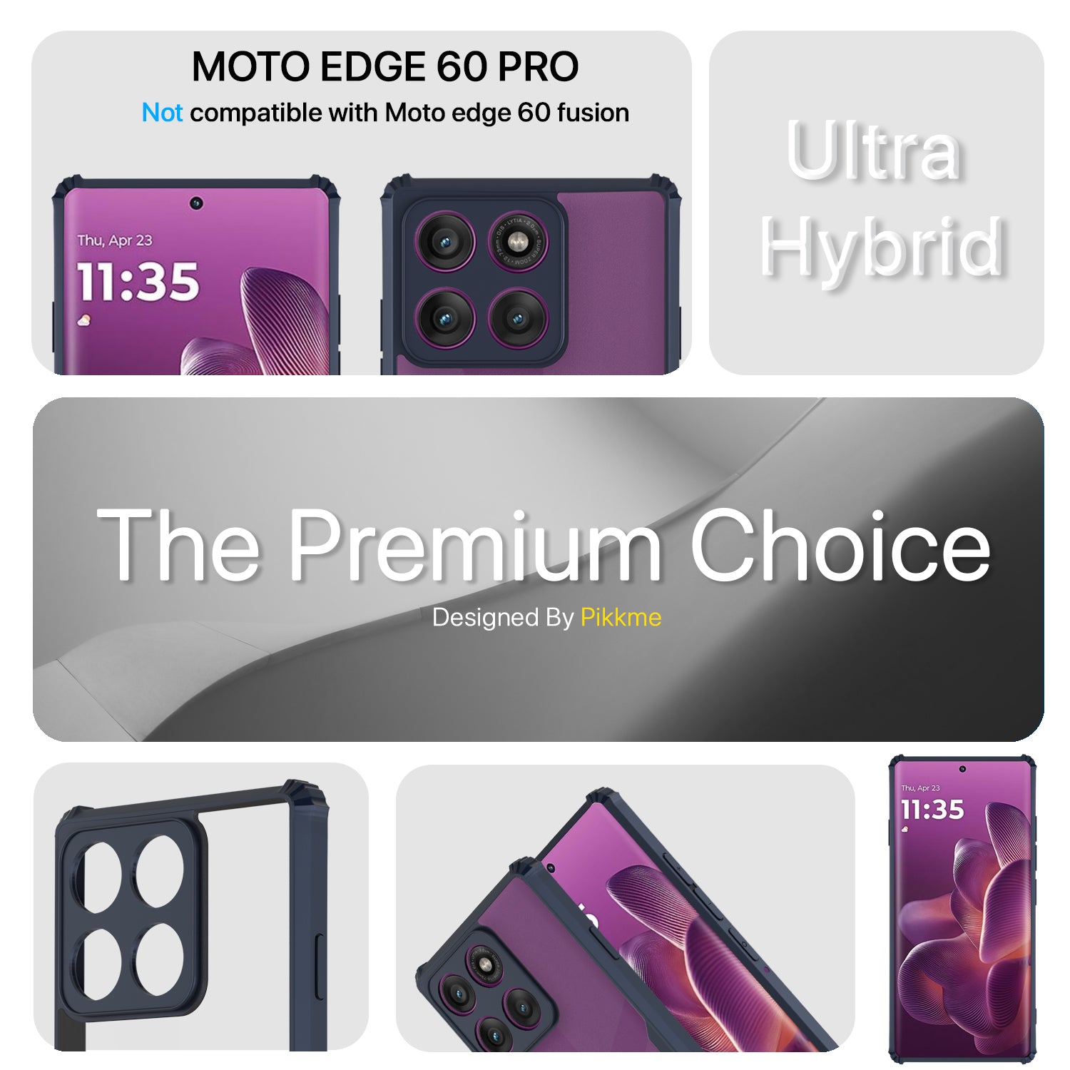 Pikkme Motorola Moto edge 60 Pro 5G Pro Eagle Back Cover (Blue)