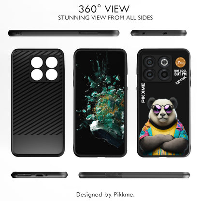 Pikkme Back Cover Pc Tpu + Printed Cool Funky Stylish Black Panda Swag Raised Edges Camera Protection |Bumper Case For OnePlus 10T (Design 05)