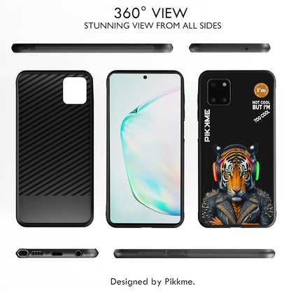 Pikkme Back Cover Pc Tpu + Printed Cool Funky Stylish Black Tiger Swag Raised Edges Camera Protection |Bumper Case For Samsung Galaxy Note 10 Lite (Design 06)