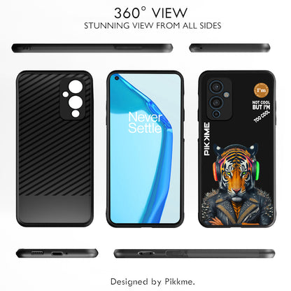 Pikkme Back Cover Pc Tpu + Printed Cool Funky Stylish Black Tiger Swag Raised Edges Camera Protection |Bumper Case For OnePlus 9 (Design 06)