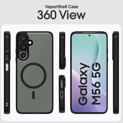 Pikkme Samsung Galaxy M36 5G Eagle 2 Mag-Safe Smoke Shockproof Hard Transparent Back Cover (Black)