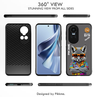 Pikkme Back Cover Pc Tpu + Printed Cool Funky Stylish Grey Wolf Swag Raised Edges Camera Protection |Bumper Case For Oppo Reno 11 Pro 5G (Design 01)