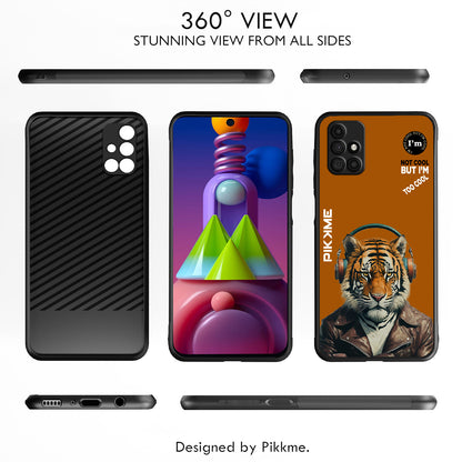 Pikkme Back Cover Pc Tpu + Printed Cool Funky Stylish Brown Tiger Swag Raised Edges Camera Protection |Bumper Case For Samsung Galaxy M31s (Design 09)