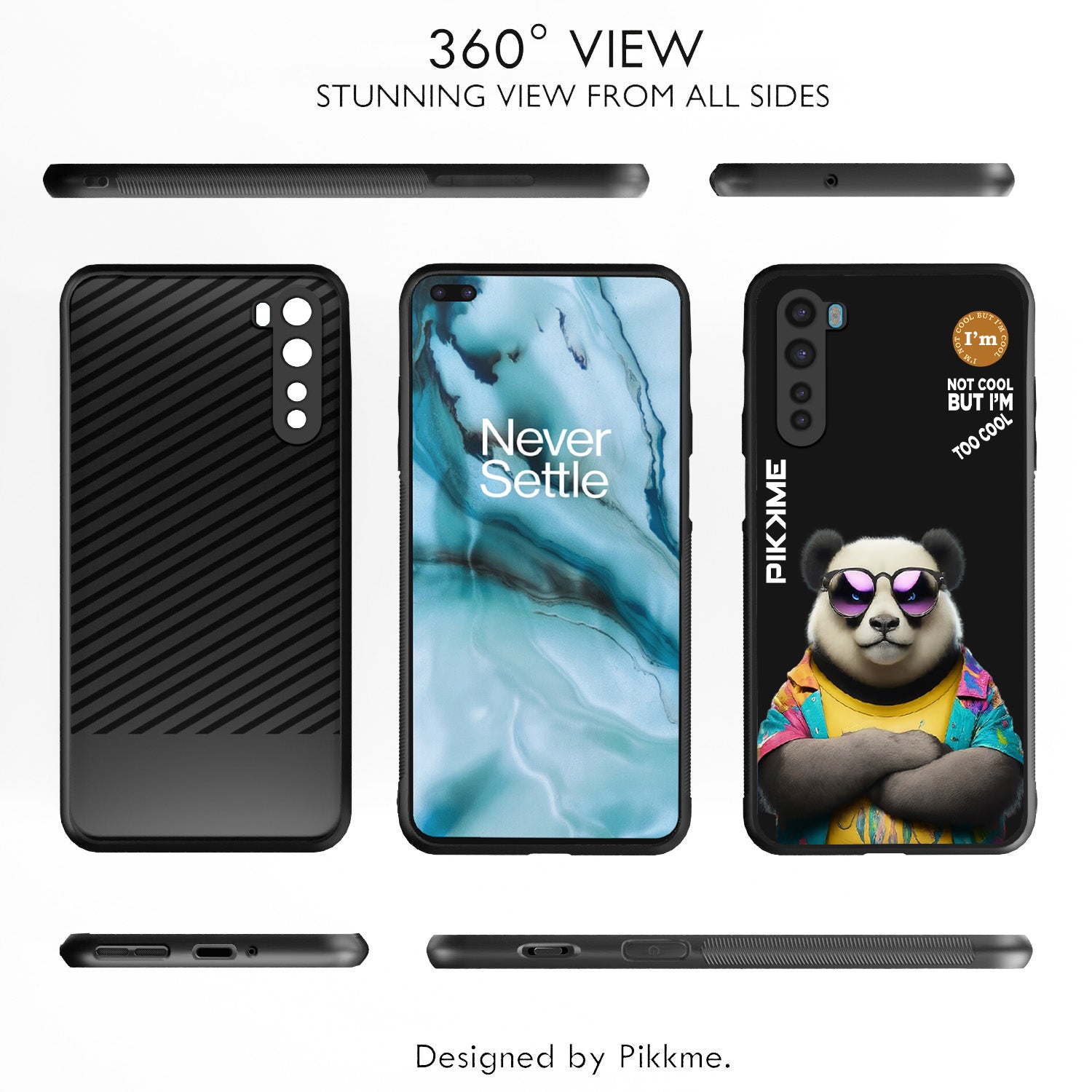Pikkme Black Panda Swag  OnePlus Nord Nim2 Back Cover (Design 05)