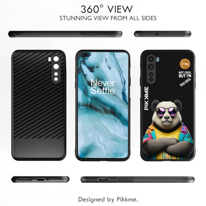 Pikkme Back Cover Pc Tpu + Printed Cool Funky Stylish Black Panda Swag Raised Edges Camera Protection |Bumper Case For OnePlus Nord (Design 05)