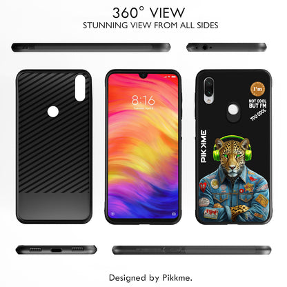 Pikkme Back Cover Pc Tpu + Printed Cool Funky Stylish Black Leopard Swag Raised Edges Camera Protection |Bumper Case For Redmi Note 7 Pro (Design 03)