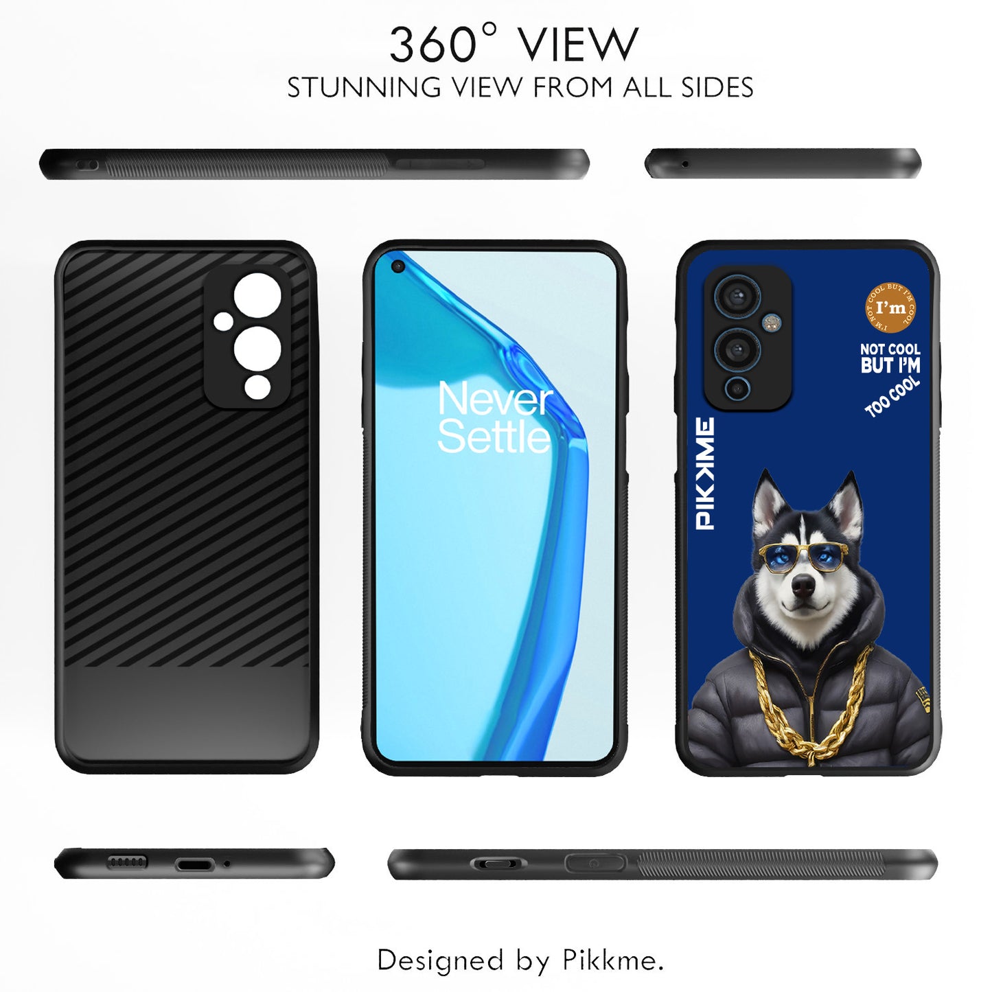 Pikkme Back Cover Pc Tpu + Printed Cool Funky Stylish Blue Dog Swag Raised Edges Camera Protection |Bumper Case For OnePlus 9 (Design 08)