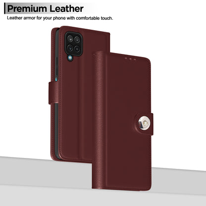 Pikkme Samsung Galaxy M32 4G / M32 Prime / F22 4G Button Flip Cover (Brown)