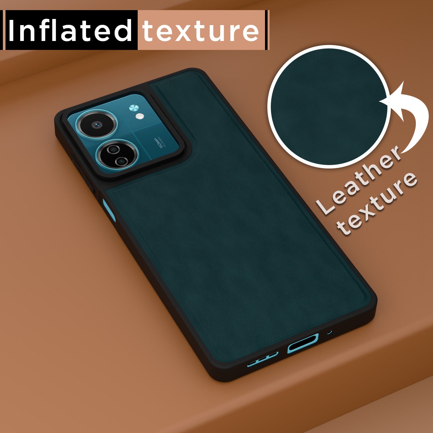Pikkme Redmi 13C 5G Premium Leatherback Case (Green)