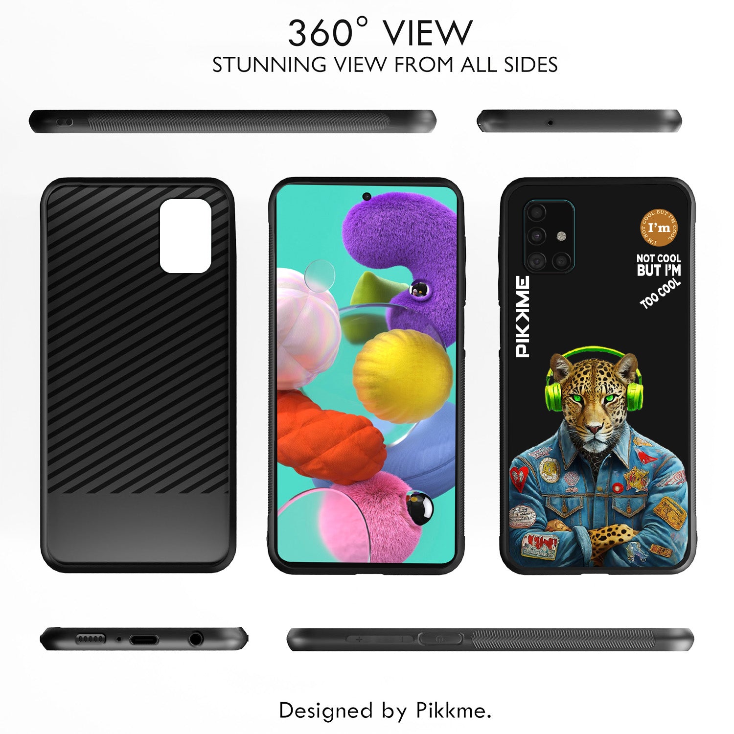 Pikkme Stylish Black Leopard Swag Samsung Galaxy A51 Back Cover (Design 03)