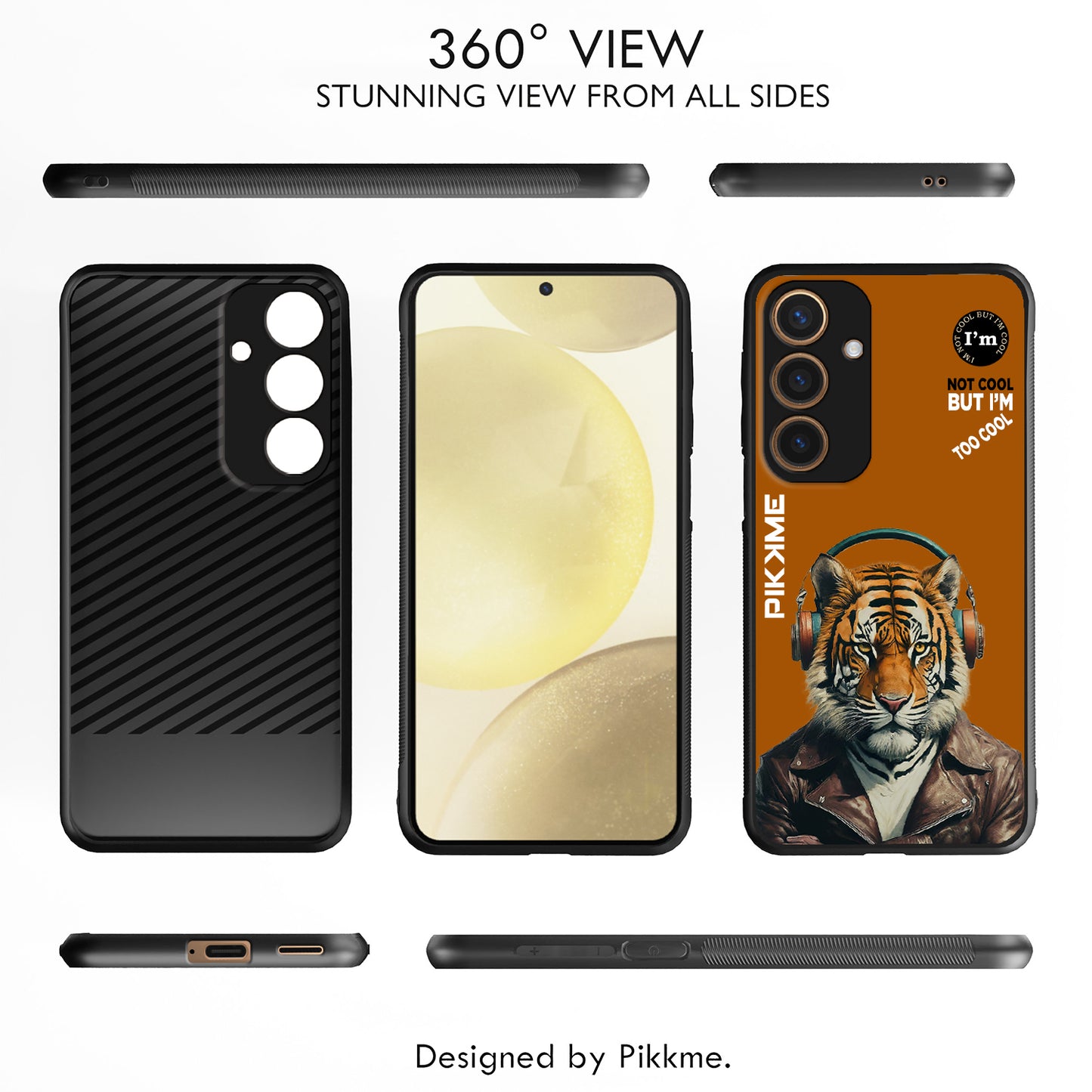 Pikkme Back Cover Pc Tpu + Printed Cool Funky Stylish Brown Tiger Swag Raised Edges Camera Protection |Bumper Case For Samsung Galaxy S24 5G (Design 09)