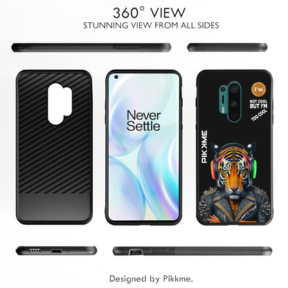 Pikkme Back Cover Pc Tpu + Printed Cool Funky Stylish Black Tiger Swag Raised Edges Camera Protection |Bumper Case For OnePlus 8 Pro (Design 06)