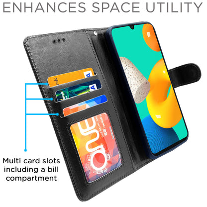 Pikkme Samsung Galaxy M32 4G / M32 Prime / F22 4G Flip Cover (Black)