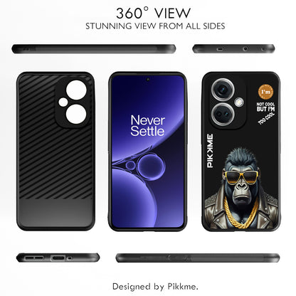 Pikkme Back Cover Pc Tpu + Printed Cool Funky Stylish Black Gorilla Swag Raised Edges Camera Protection |Bumper Case For OnePlus Nord Ce 3 5G (Design 07)