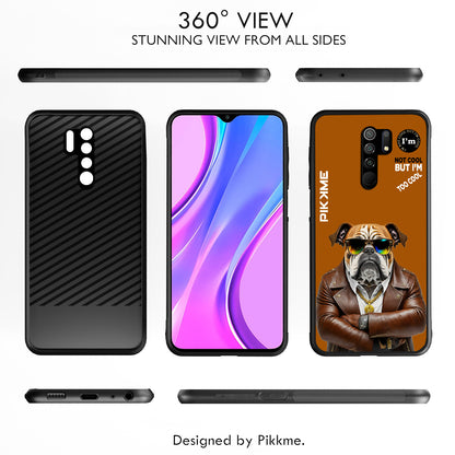 Pikkme Back Cover Pc Tpu + Printed Cool Funky Stylish Brown Dog Swag Raised Edges Camera Protection |Bumper Case For Redmi 9 Prime (Design 10)