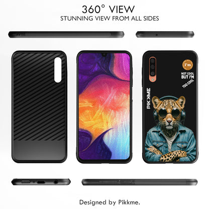 Pikkme Back Cover Pc Tpu + Printed Cool Funky Stylish Black Leopard Swag Raised Edges Camera Protection |Bumper Case For Samsung Galaxy A50 (Design 04)