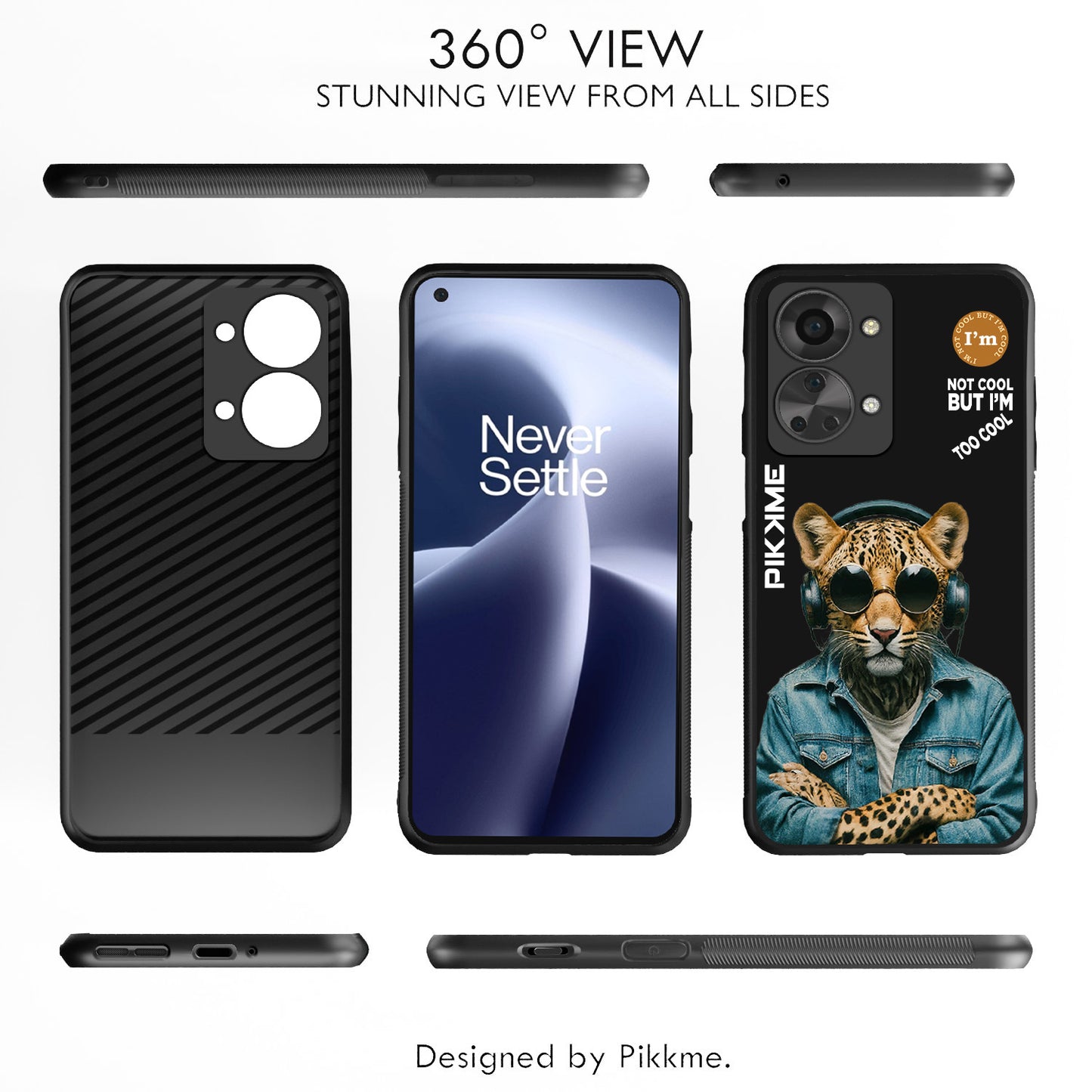 Pikkme Back Cover Pc Tpu + Printed Cool Funky Stylish Black Leopard Swag Raised Edges Camera Protection |Bumper Case For OnePlus Nord 2T 5G (Design 04)