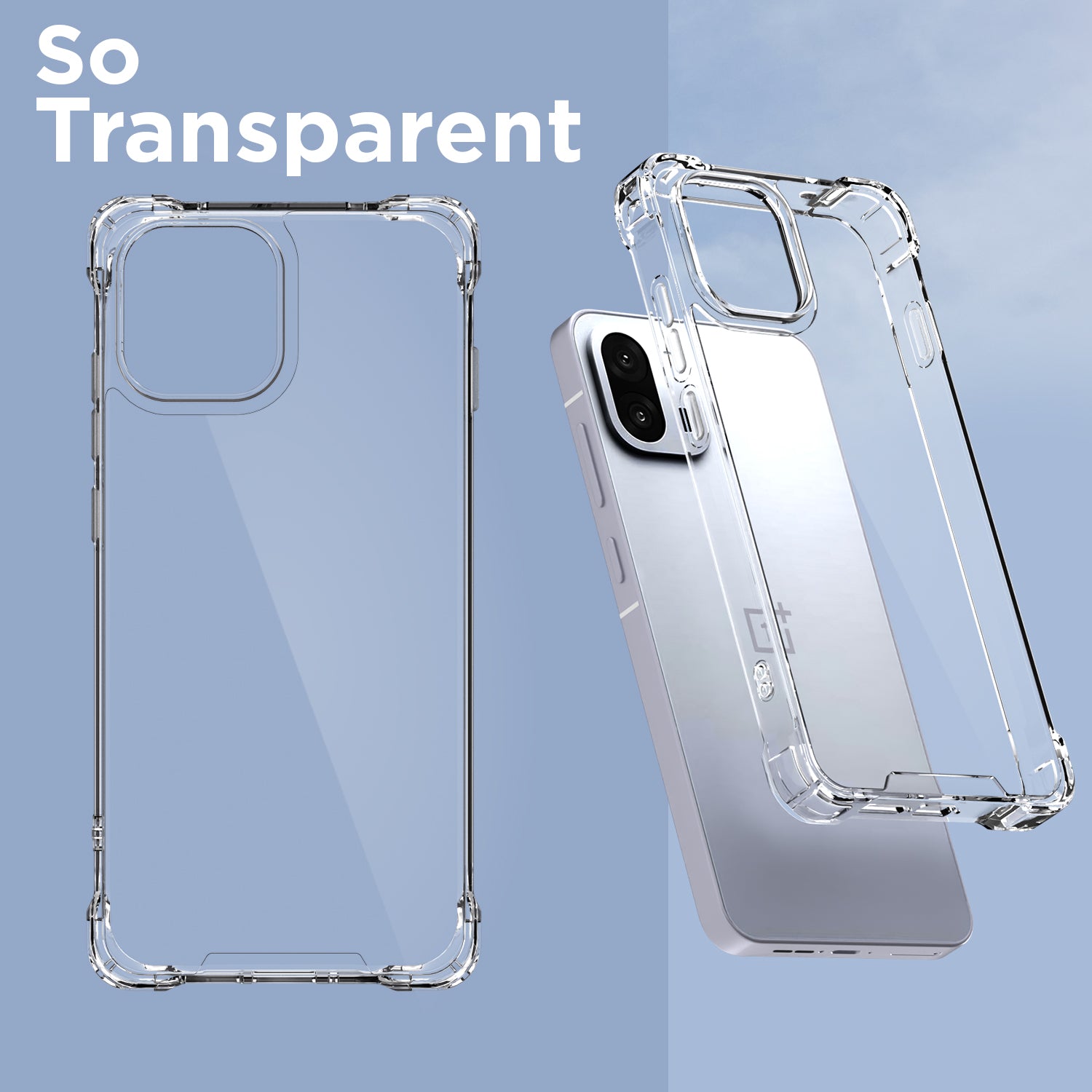 Pikkme OnePlus 13s 5G PC + TPU Crystal Clear Back Cover (Transparent)