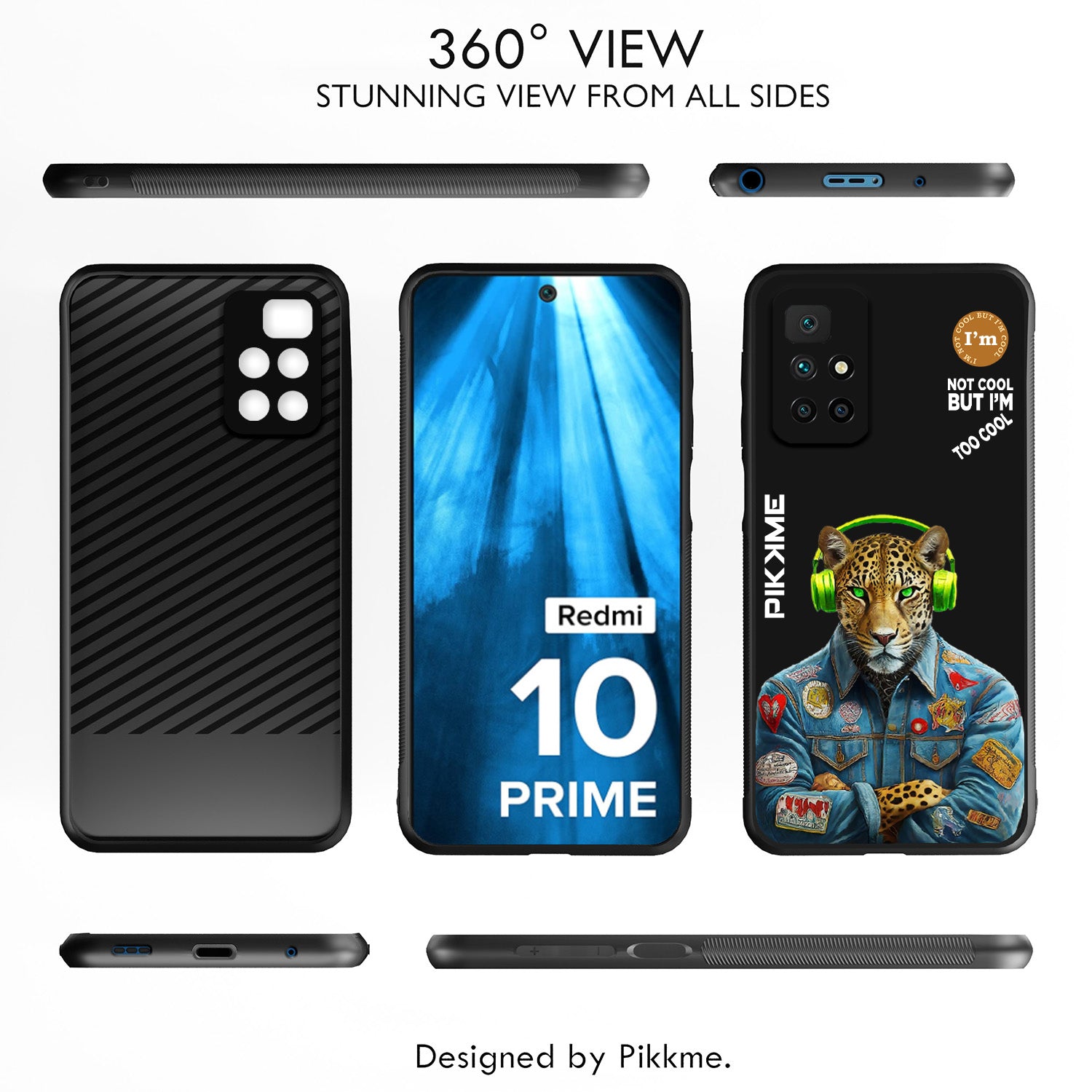 Pikkme Stylish Black Leopard Swag Redmi 10 Prime Nim2 Back Cover (Design 03)