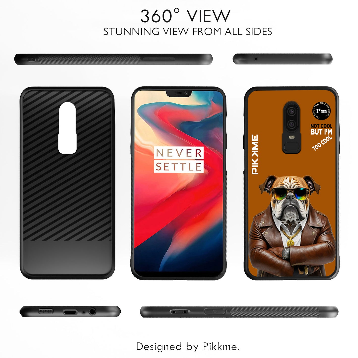 Pikkme Back Cover Pc Tpu + Printed Cool Funky Stylish Brown Dog Swag Raised Edges Camera Protection |Bumper Case For OnePlus 6 (Design 10)