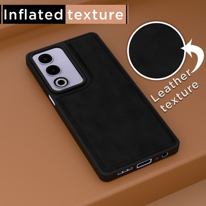 Pikkme Oppo A3 Pro 5G Premium Super Soft-Touch Leatherback Case (Black)