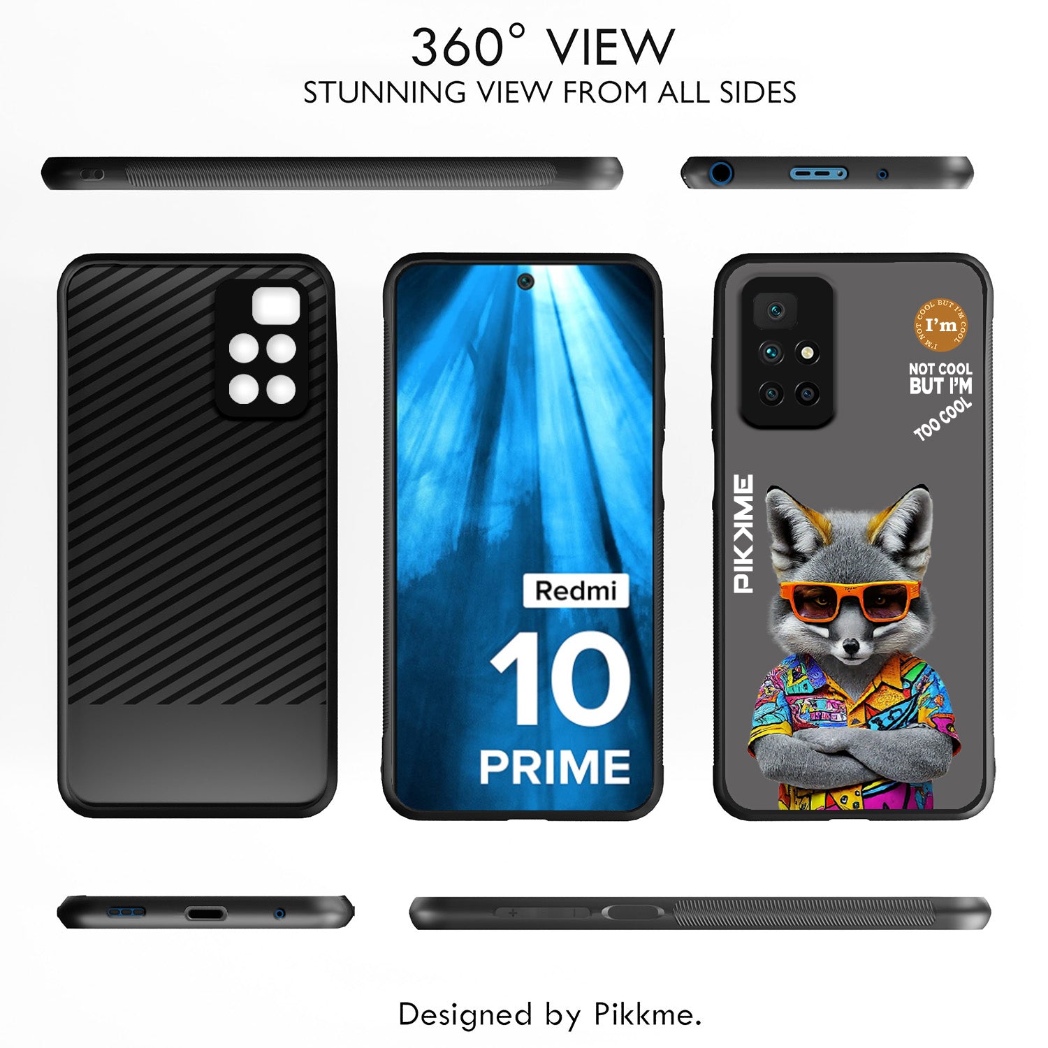 Pikkme Stylish Grey Wolf Swag Redmi 10 Prime Nim2 Back Cover (Design 01)