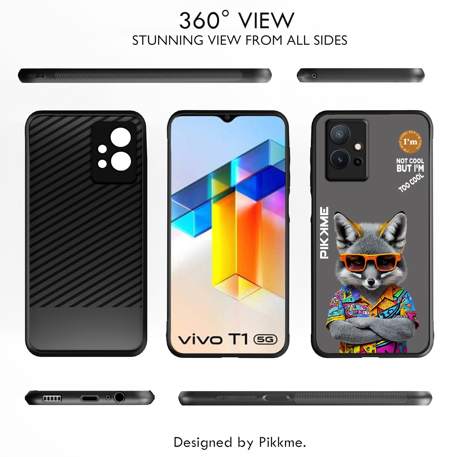 Pikkme Grey Wolf Swag Vivo T1 5G Nim2 Back Cover (Design 01)