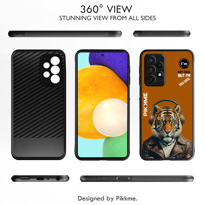 Pikkme Back Cover Pc Tpu + Printed Cool Funky Stylish Brown Tiger Swag Raised Edges Camera Protection |Bumper Case For Samsung Galaxy A13 4G (Design 09)