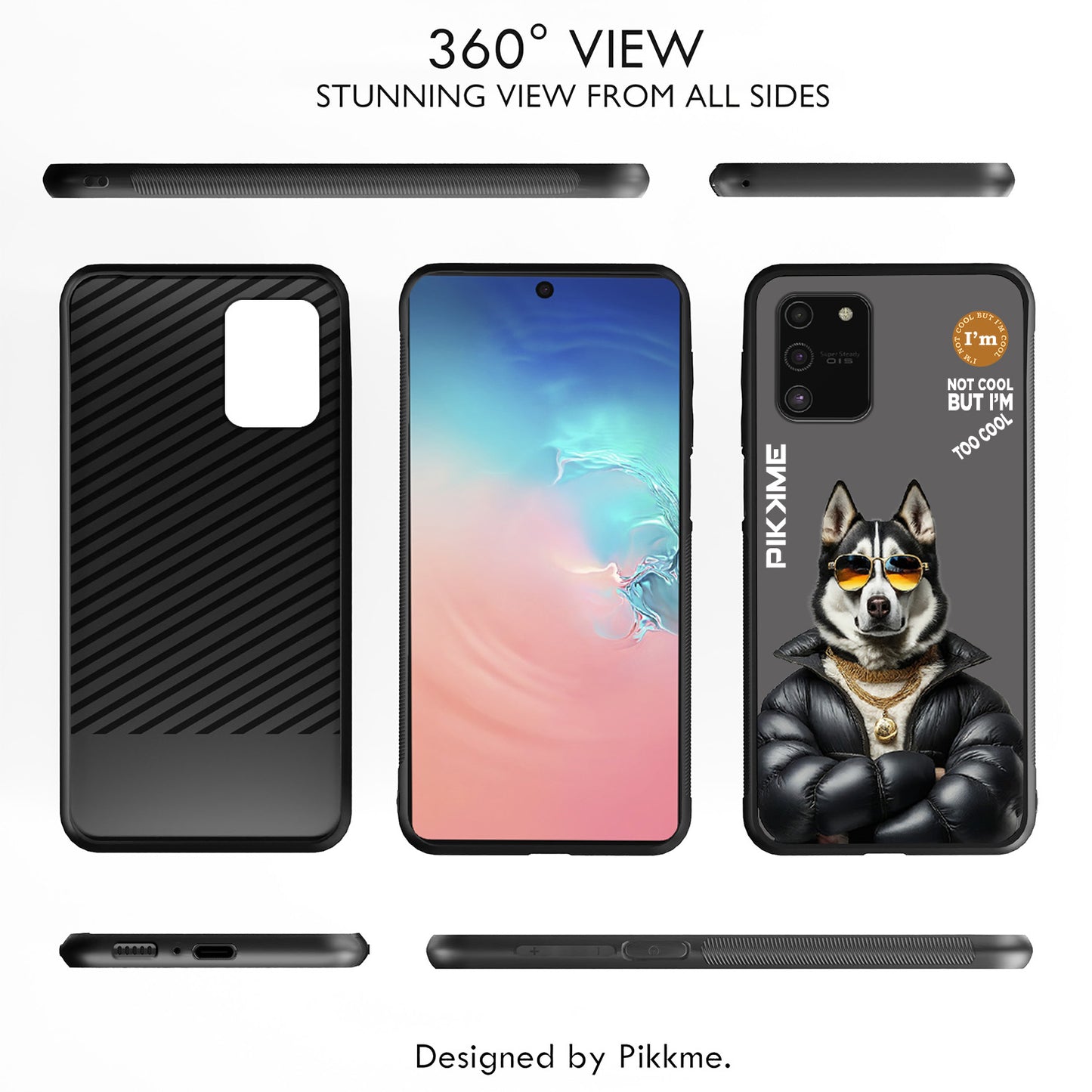 Pikkme Back Cover Pc Tpu + Printed Cool Funky Stylish Grey Dog Swag Raised Edges Camera Protection |Bumper Case For Samsung Galaxy S10 Lite (Design 02)